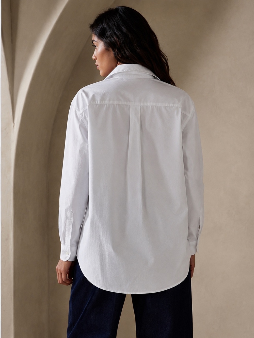 Banana Republic Oversized White Button-Down Shirt Sz XL Normcore Minimalist - Picture 7 of 9